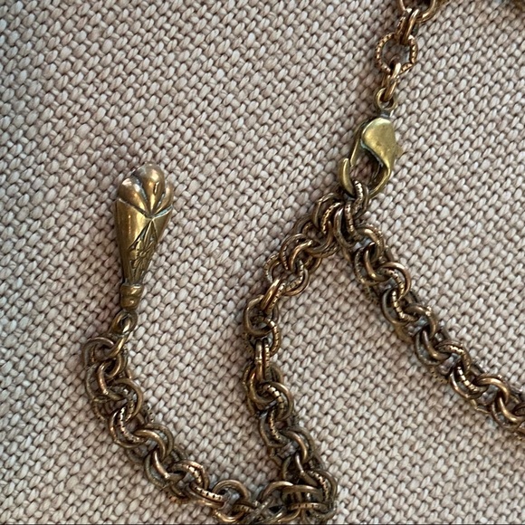 VTG Jan Michaels Tigers Eye & Black Onyx Pendant Necklace on Long Chain - Picture 8 of 10